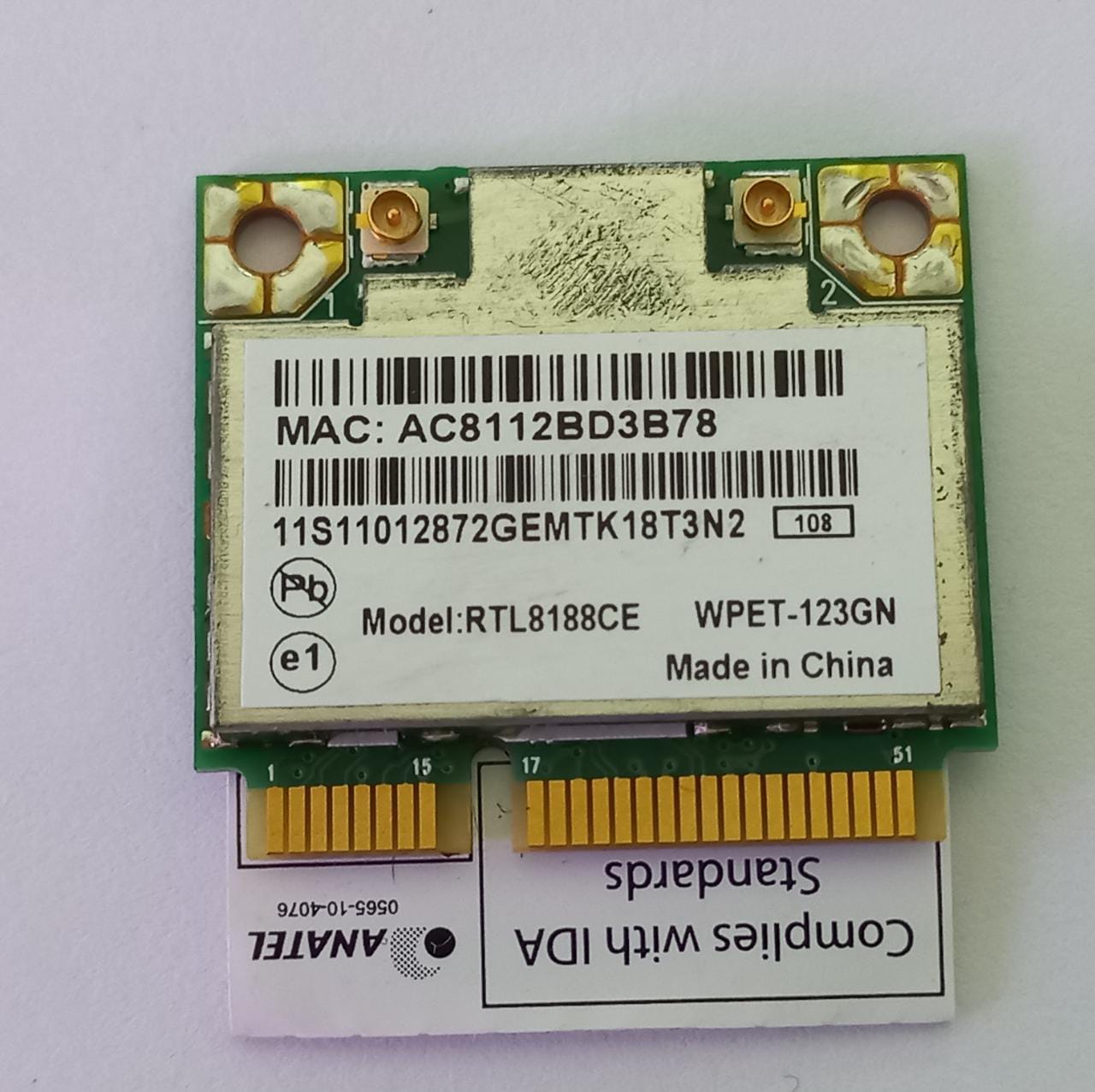 TARJETA WIFI LENOVO B320 RTL8188CE  RTLB3TJWF